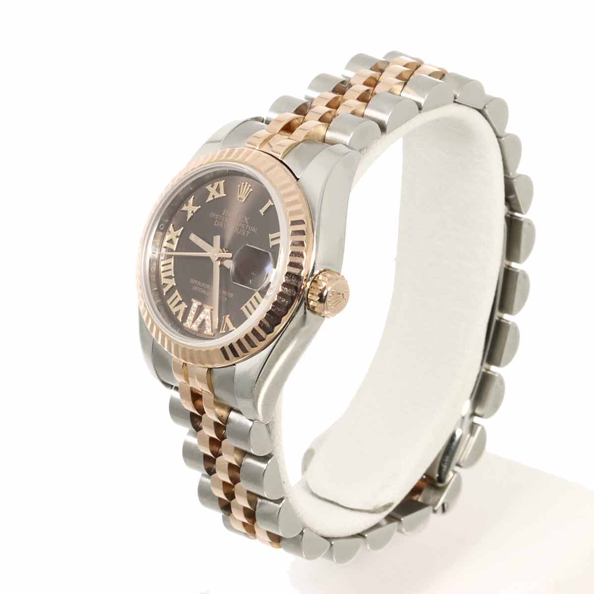 Datejust 179171 Two Tones 750 PG Automatic chocolate Dial Ladies