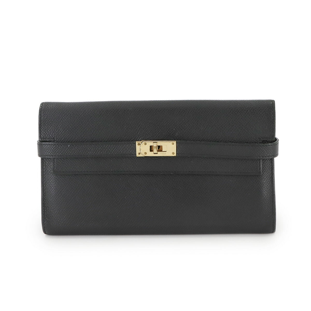 Kelly Wallet Veau Epsom Leather Black Purse