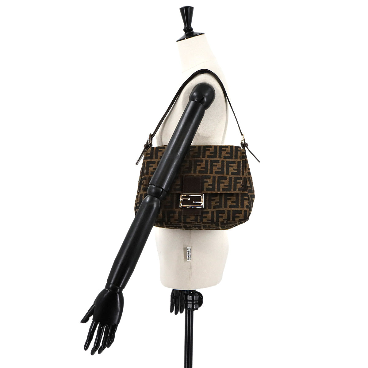 Zucca Mamma Baguette Shoulder Bag Canvas Leather Brown 26325