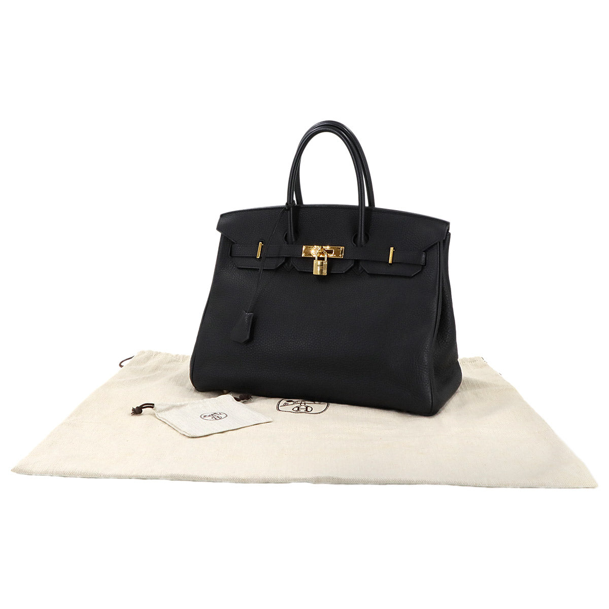 Birkin 35 Togo Black Hand Bag Purse