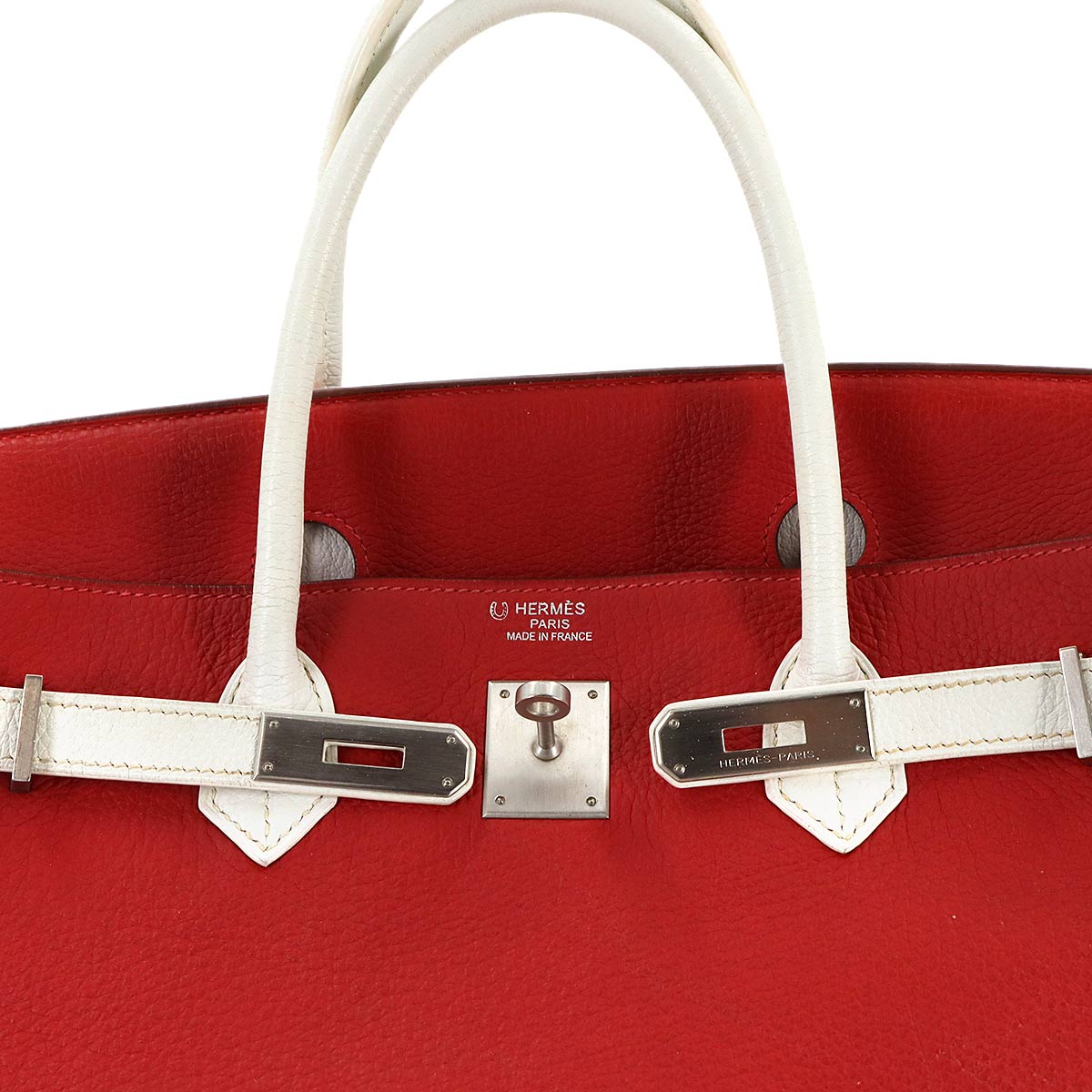 Birkin 40 SPO Personal Togo Rouge Garance White Hand Bag