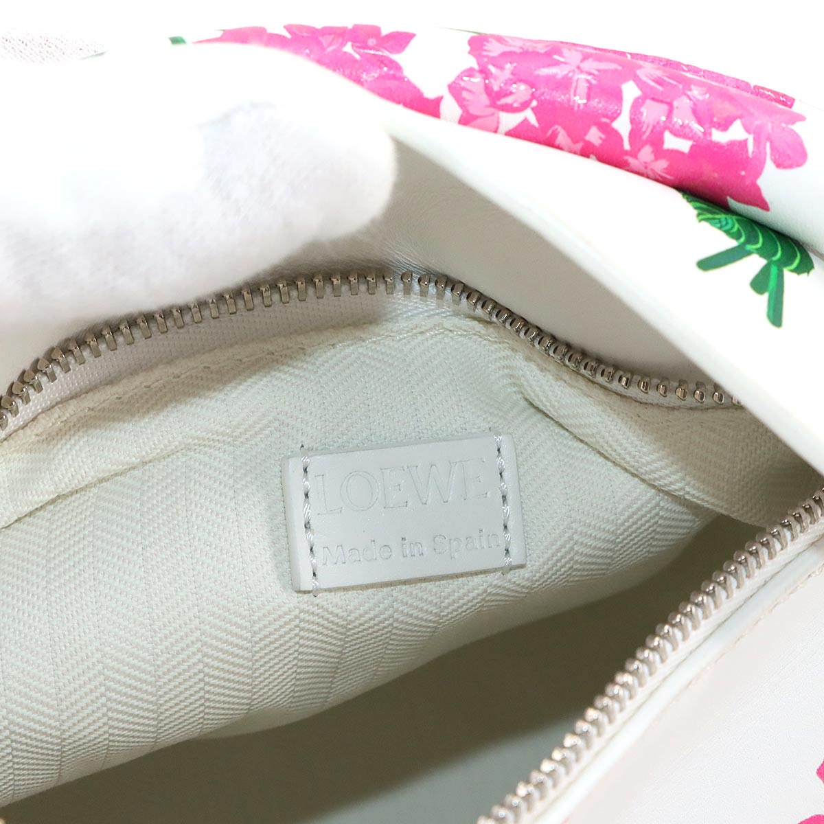 Puzzle Bag Mini Flower Hand Shoulder Bag Leather White Pink