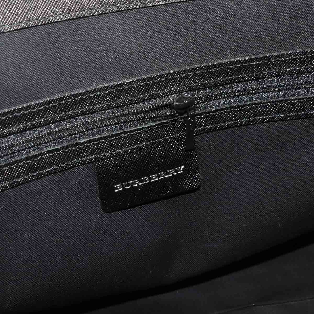 Plaid Hand Bag Canvas Leather Beige Black Purse