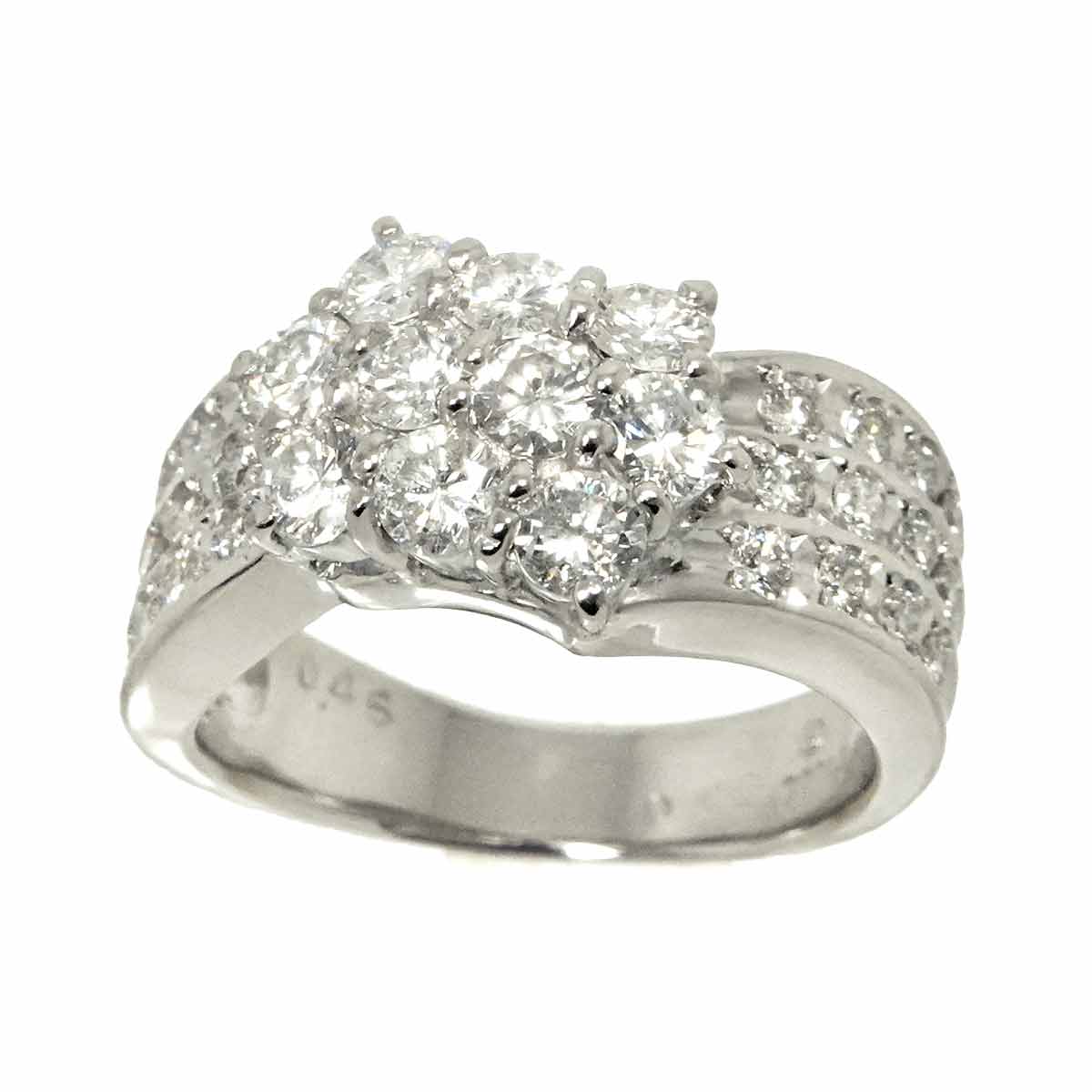 Diamond 1.10ct/0.45ct Ring Pt Platinum size6-6.25(US)