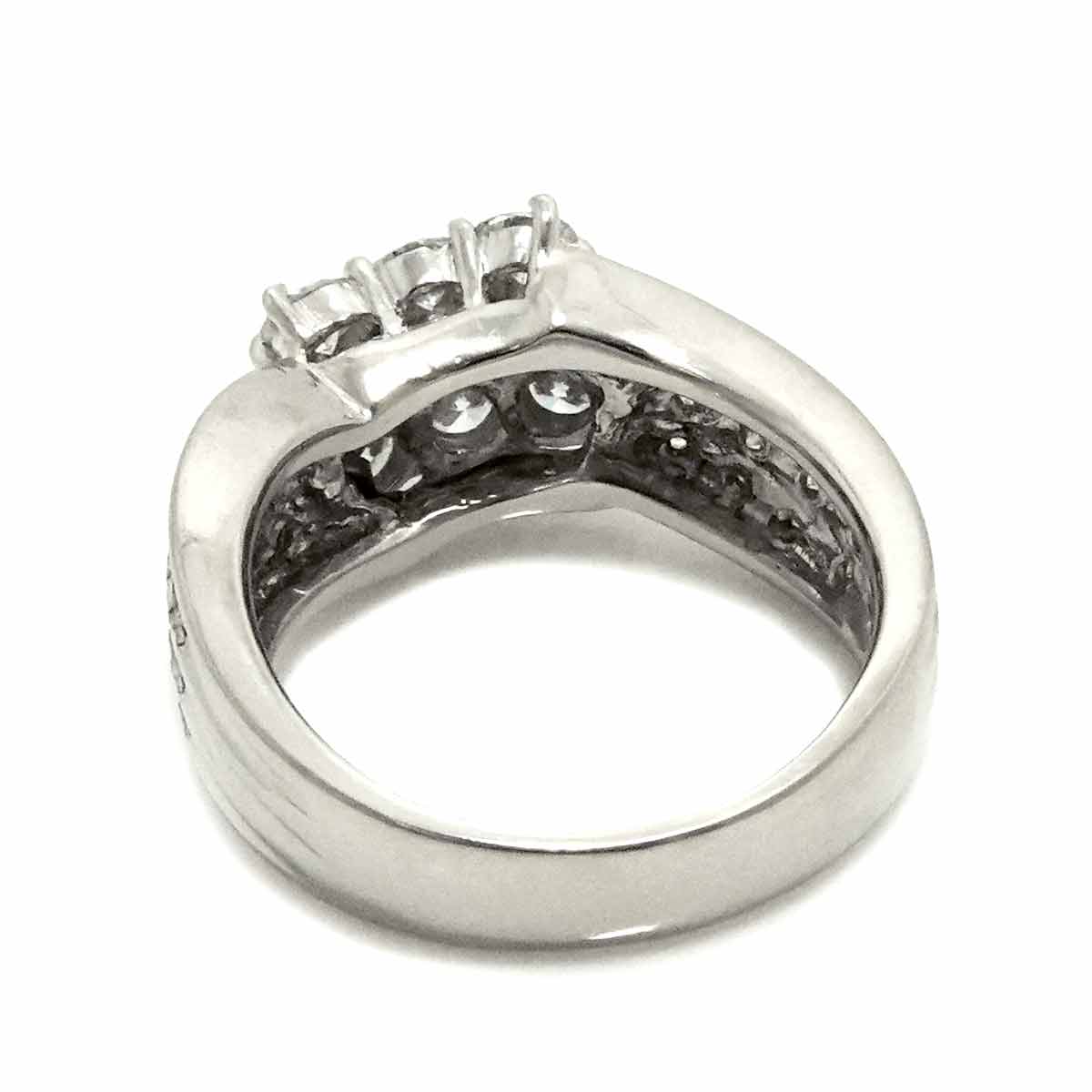Diamond 1.10ct/0.45ct Ring Pt Platinum size6-6.25(US)