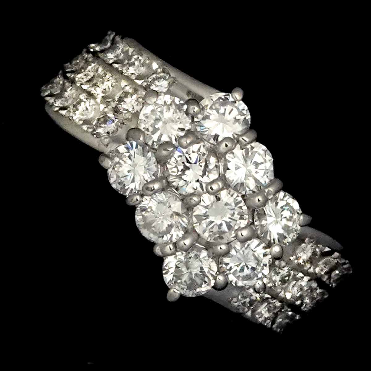 Diamond 1.10ct/0.45ct Ring Pt Platinum size6-6.25(US)