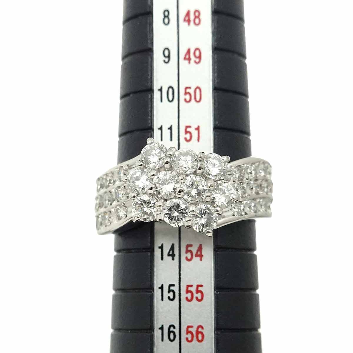 Diamond 1.10ct/0.45ct Ring Pt Platinum size6-6.25(US)