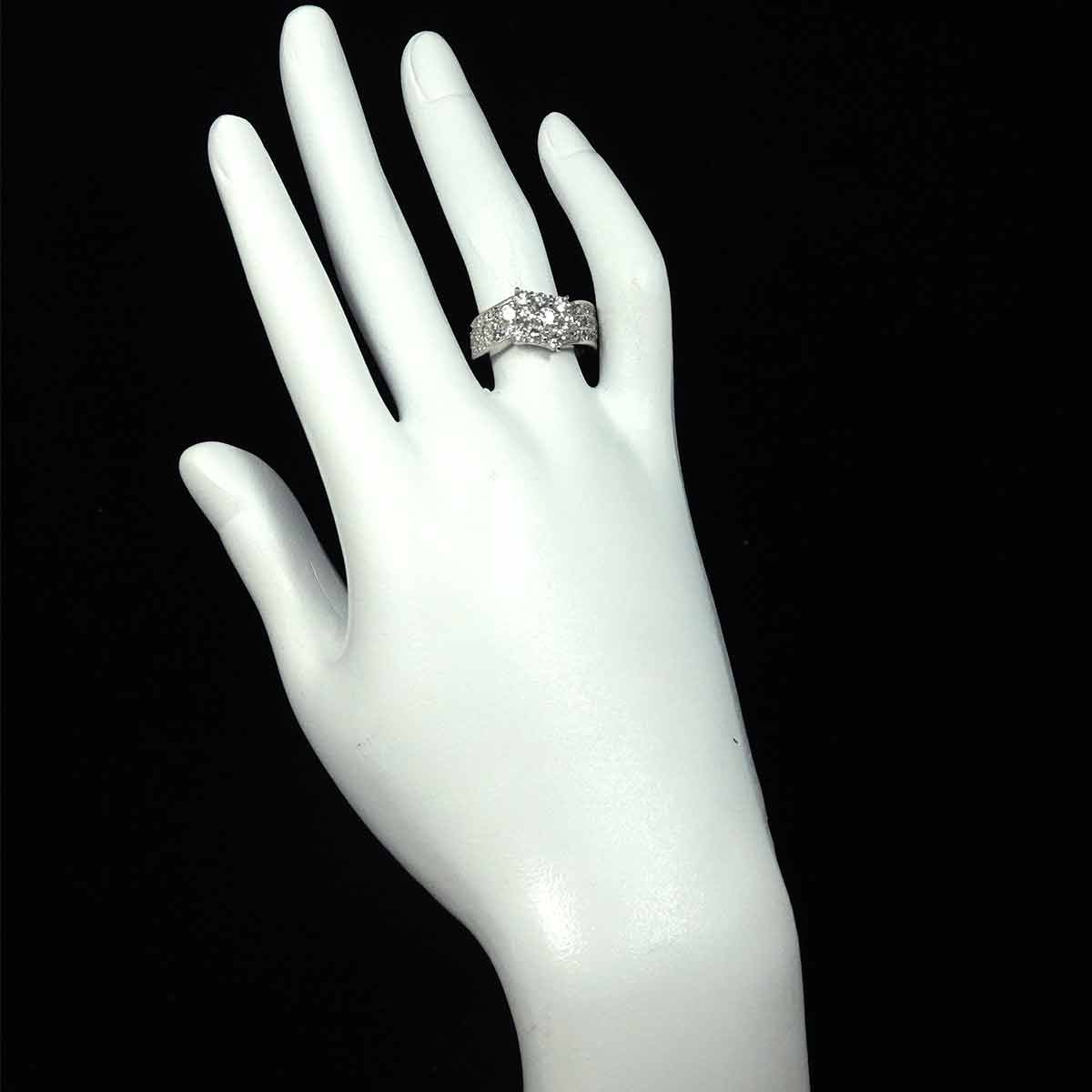 Diamond 1.10ct/0.45ct Ring Pt Platinum size6-6.25(US)