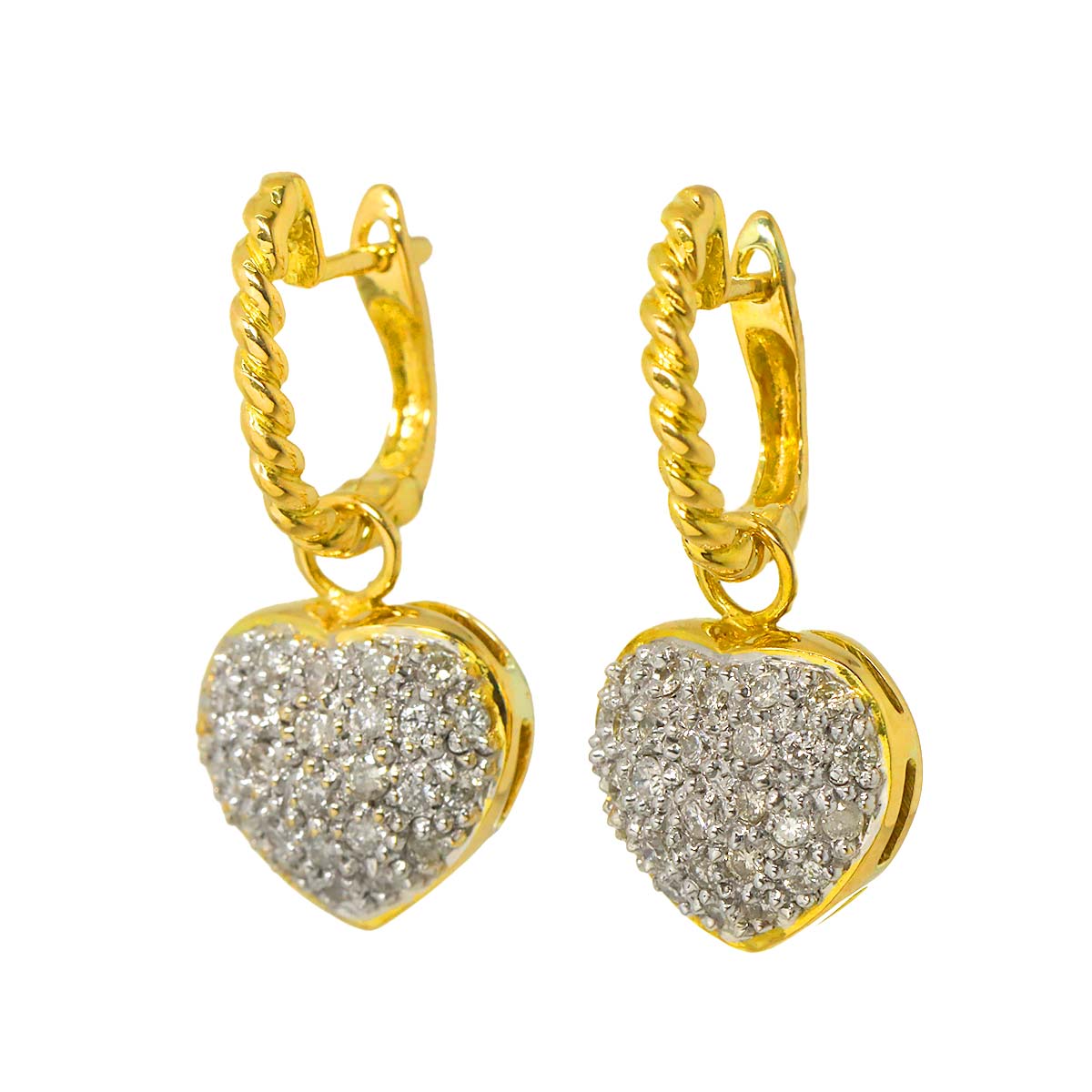 Diamond Earrings Pierced 18K YG Yellow Gold 750