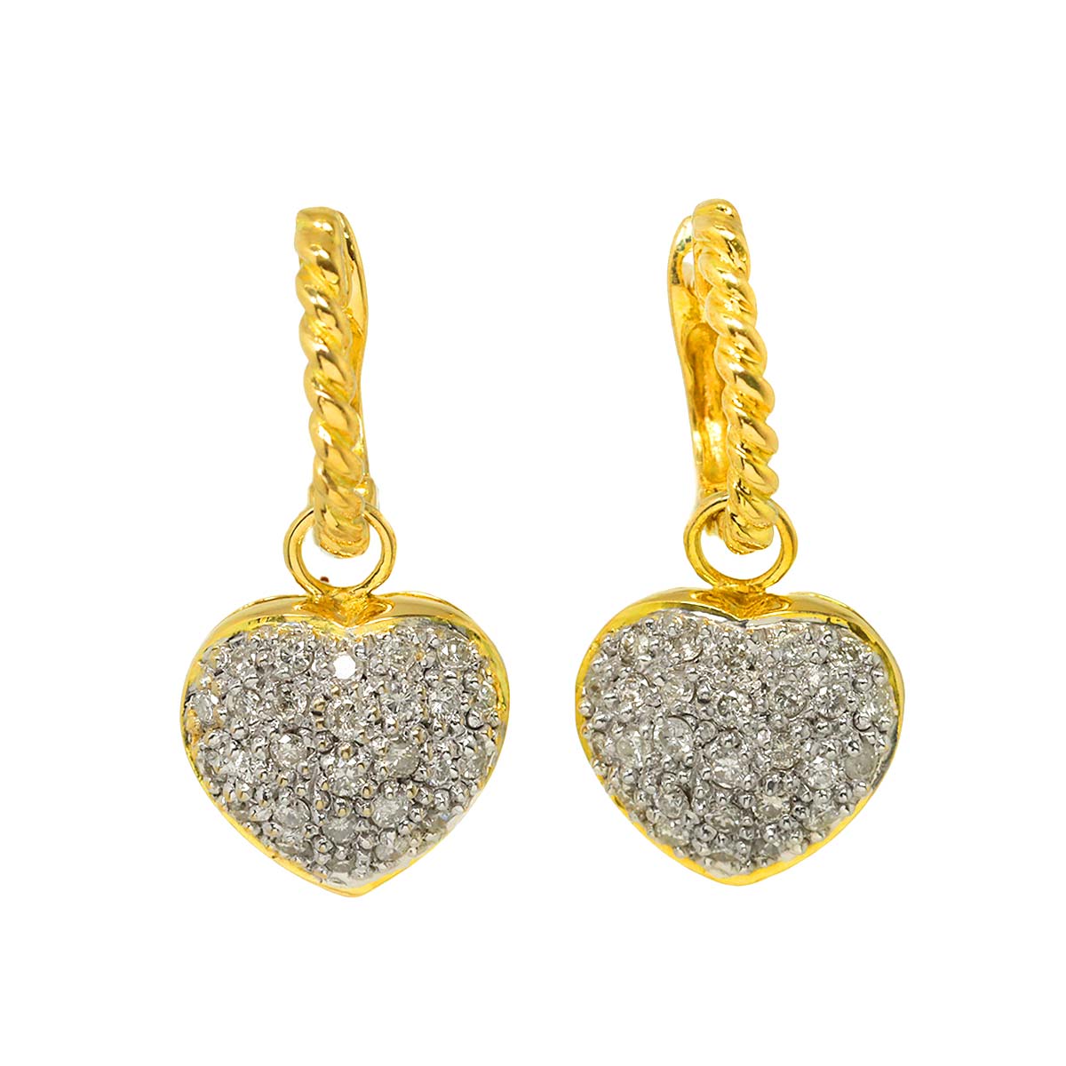 Diamond Earrings Pierced 18K YG Yellow Gold 750