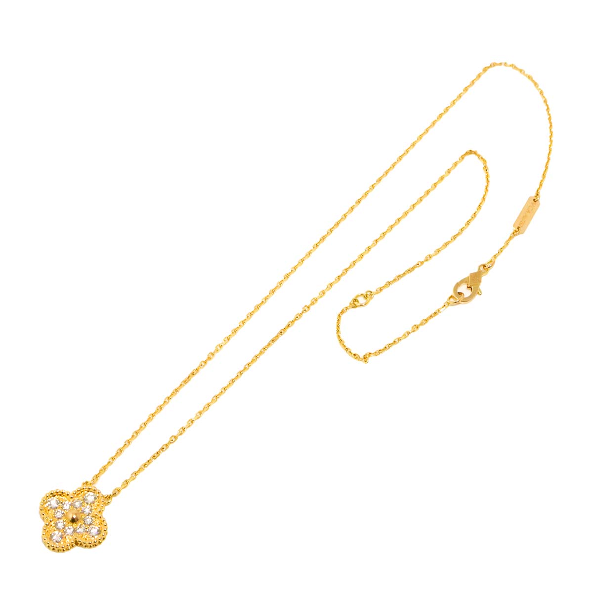 Vintage Alhambra Diamond Necklace 18K PG 750