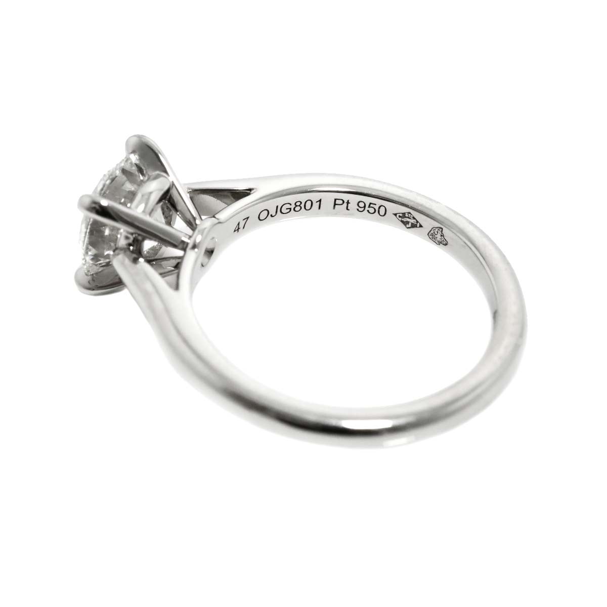 Diamond 1.06ct G/VS1/3EX Ring Pt Platinum size47 4(US)