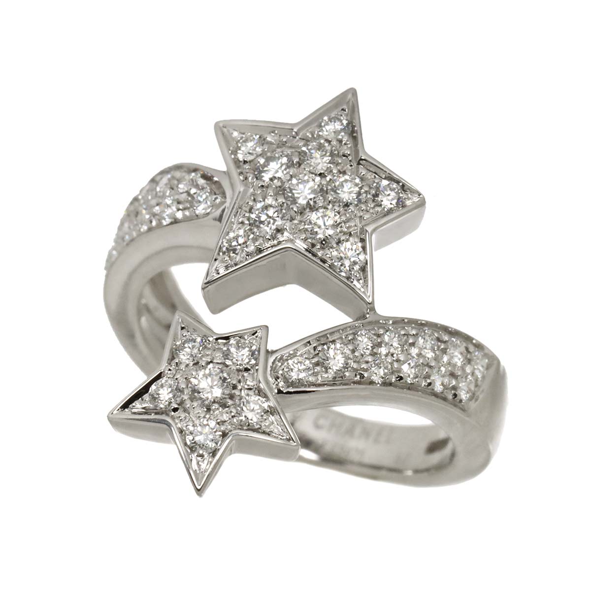 CHANEL Comet Diamond Ring 18K White Gold 750 size52 5.75-6(US)