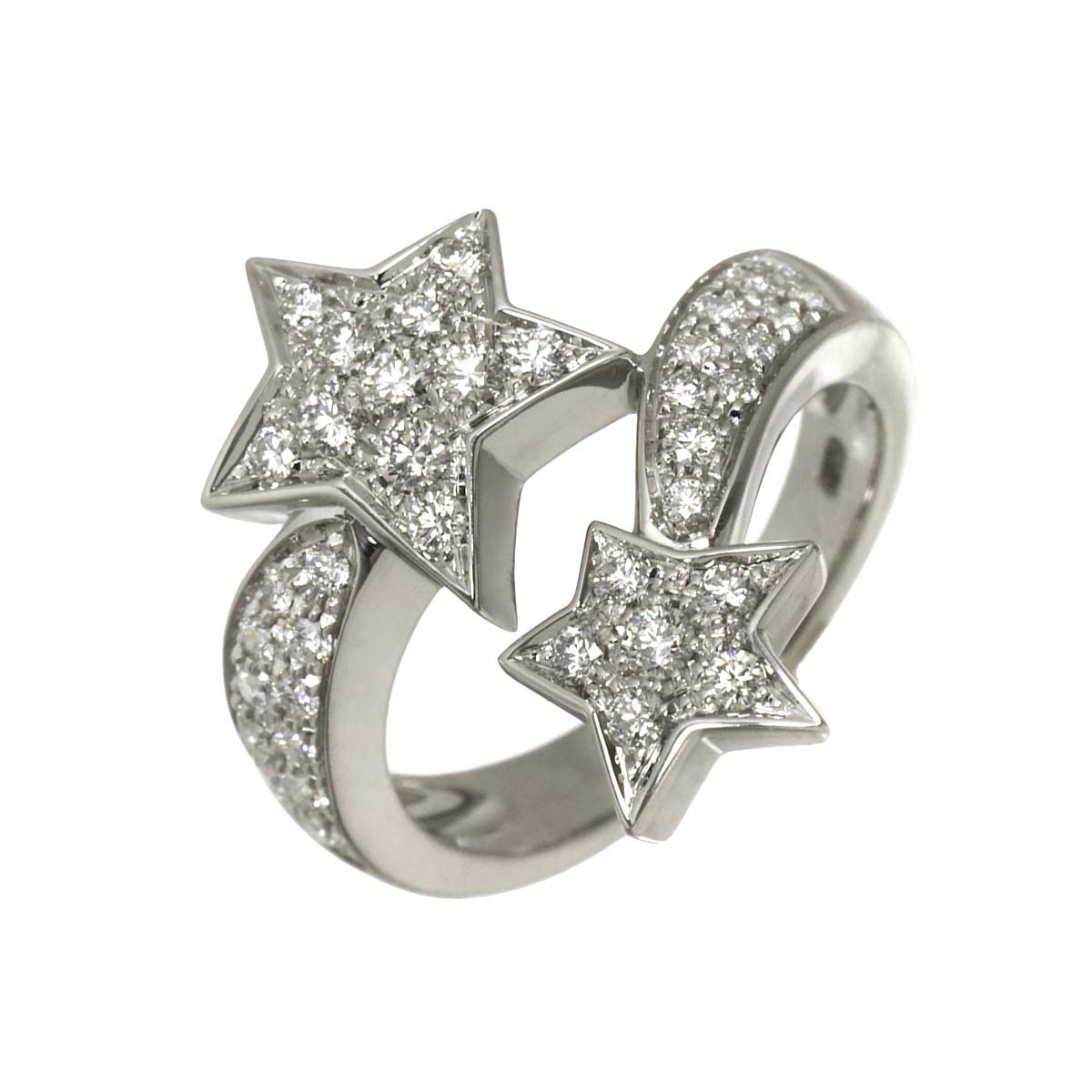 CHANEL Comet Diamond Ring 18K White Gold 750 size52 5.75-6(US)