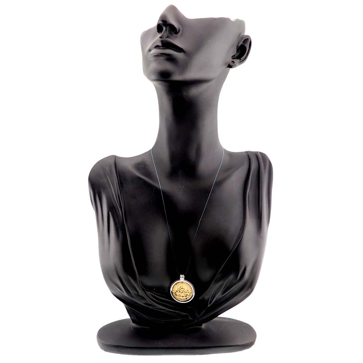 St. Christopher Coin Pendant SV 18K Yellow Gold 750