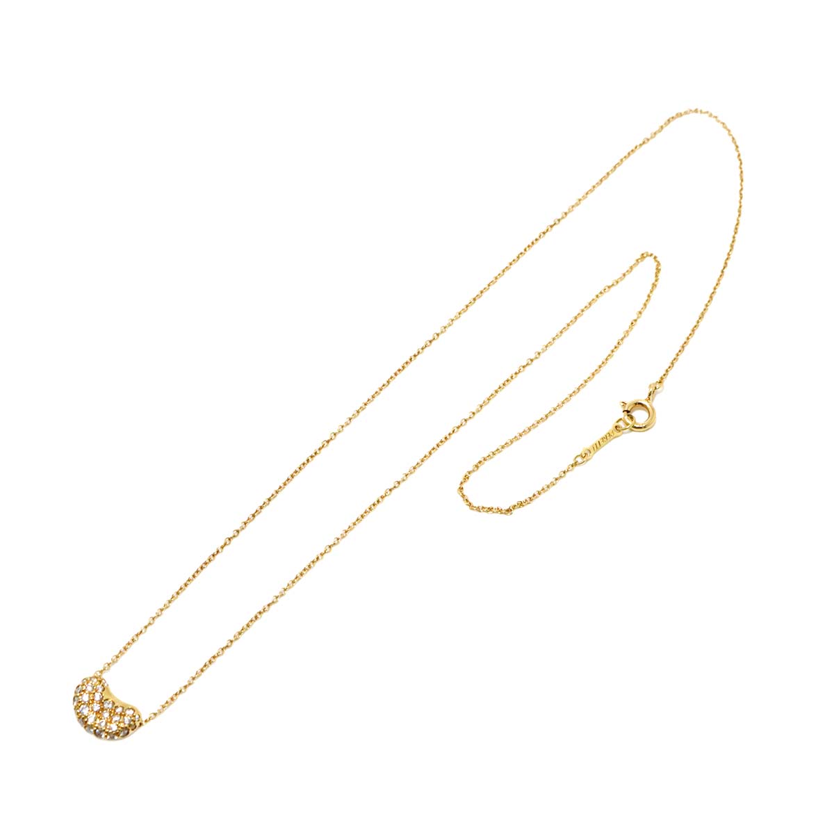 Bean Diamond Necklace 18K Yellow Gold 750