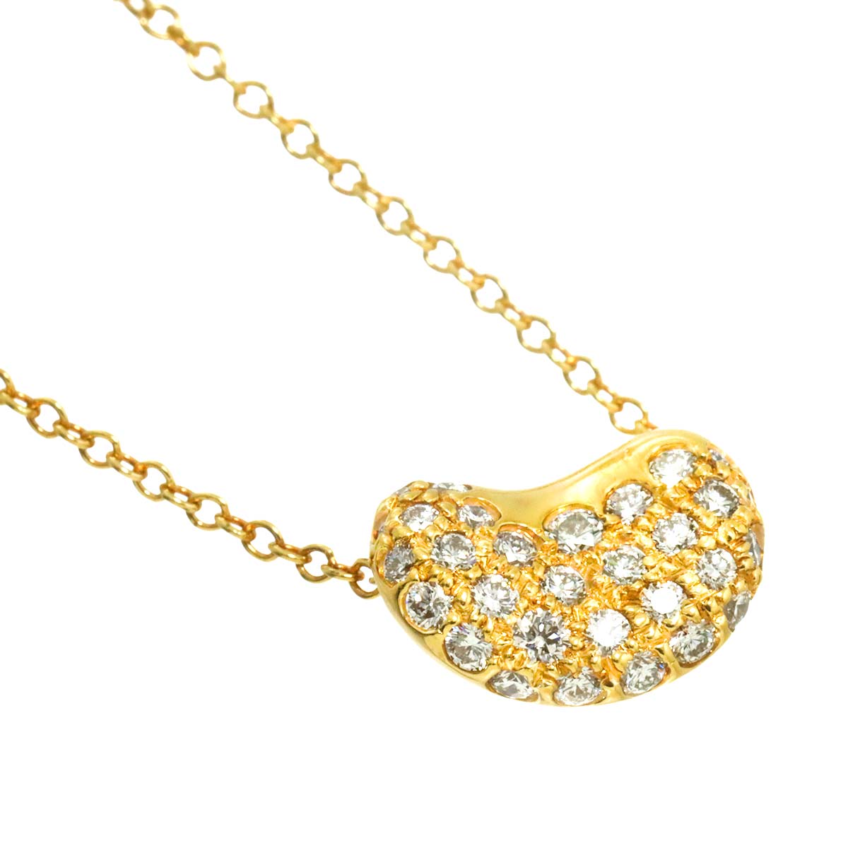 Bean Diamond Necklace 18K Yellow Gold 750