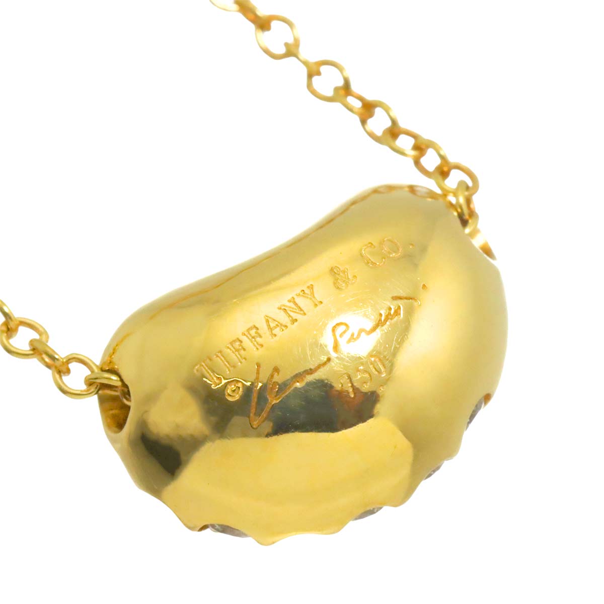 Bean Diamond Necklace 18K Yellow Gold 750