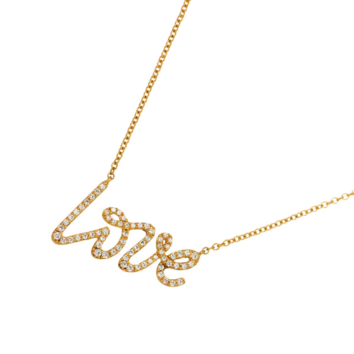 Graffiti Love Diamond Necklace 18K PG 750