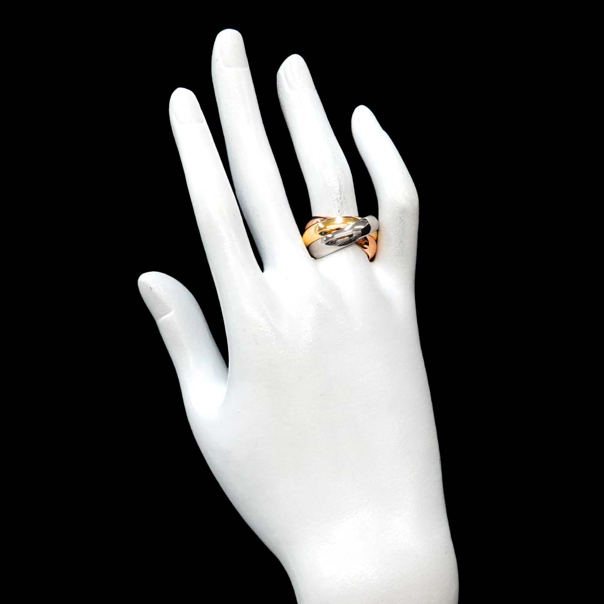 Trinity Ring LM 18K YG WG PG 750 Size54 6.75-7.25(US)