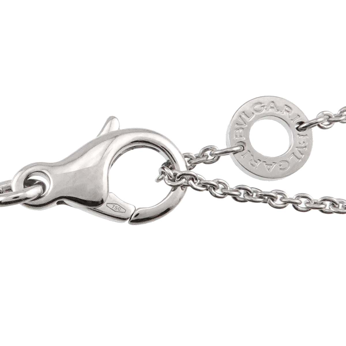 Double Logo Diamond Necklace 18K White Gold 750