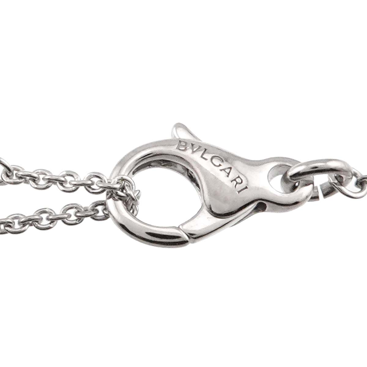 Double Logo Diamond Necklace 18K White Gold 750