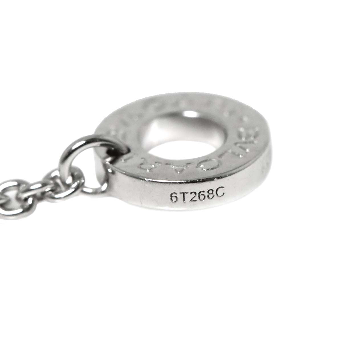 Double Logo Diamond Necklace 18K White Gold 750