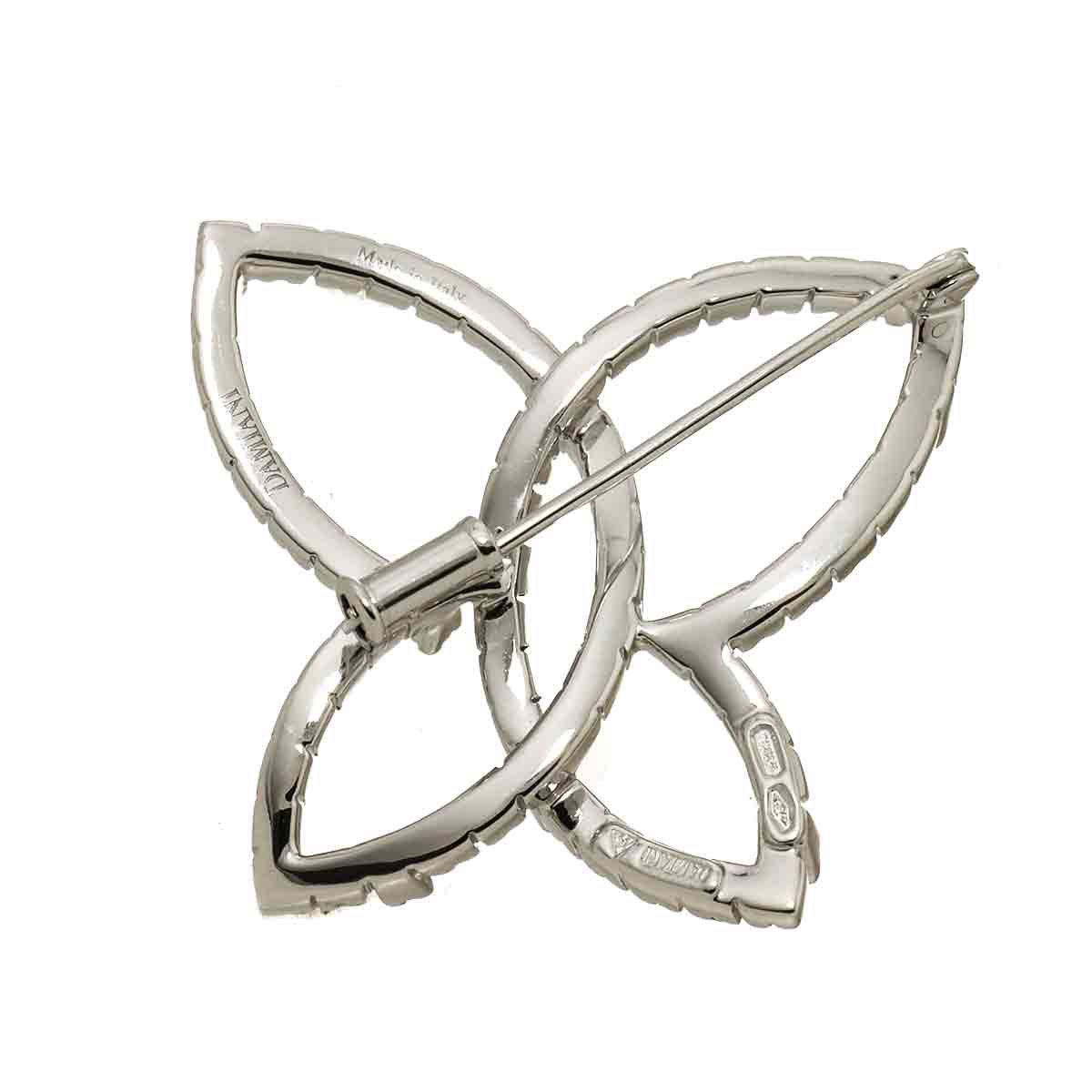 Diamond Brooch 18K White Gold 750