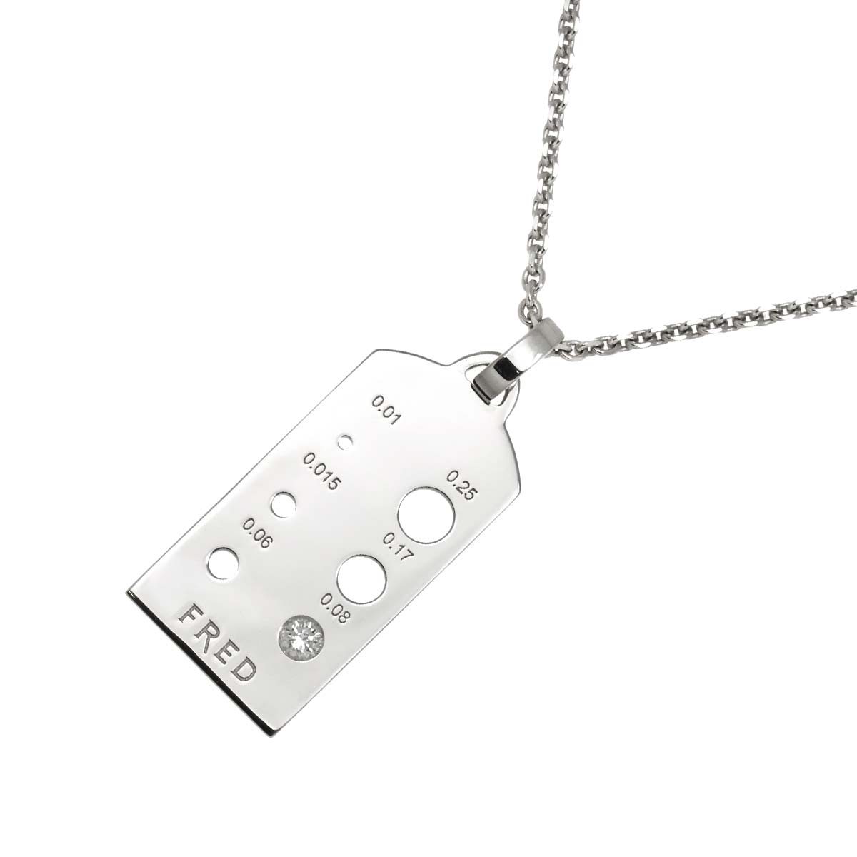 Diamond 0.08ct Necklace 18K WG 750