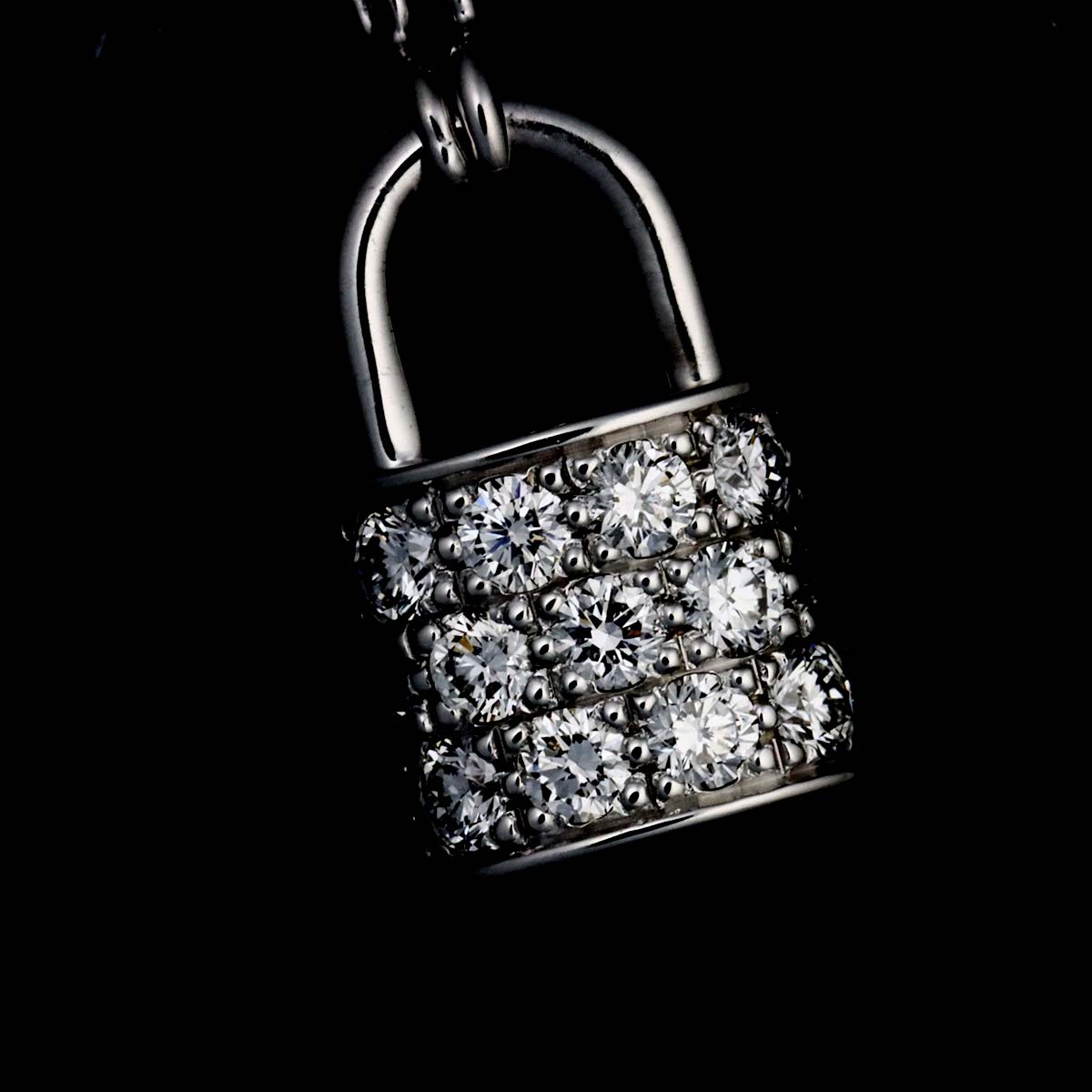 Pendentif Rockit Pave Diamond Necklace 18K WG 750