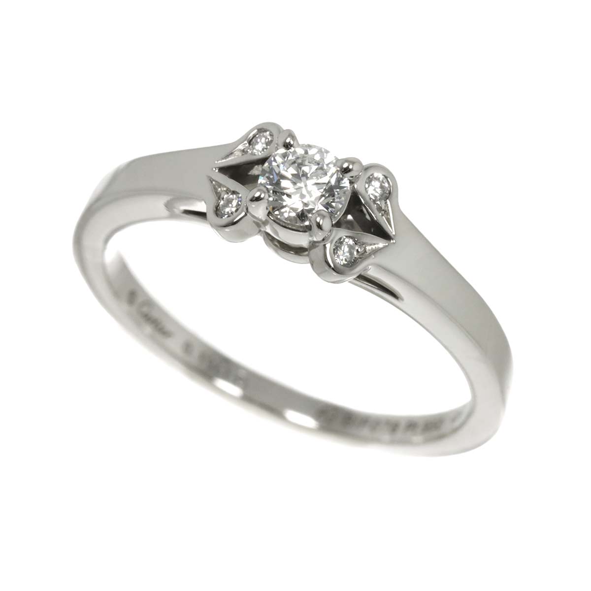 Ballerine Diamond 0.19ct D/VVS1/3EX Ring Pt Size53 6.25-6.5(US)