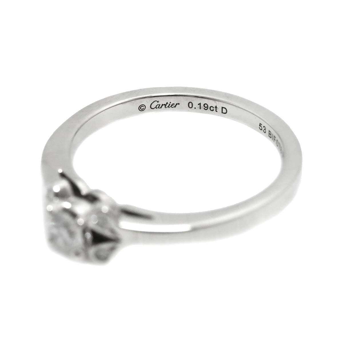 Ballerine Diamond 0.19ct D/VVS1/3EX Ring Pt Size53 6.25-6.5(US)