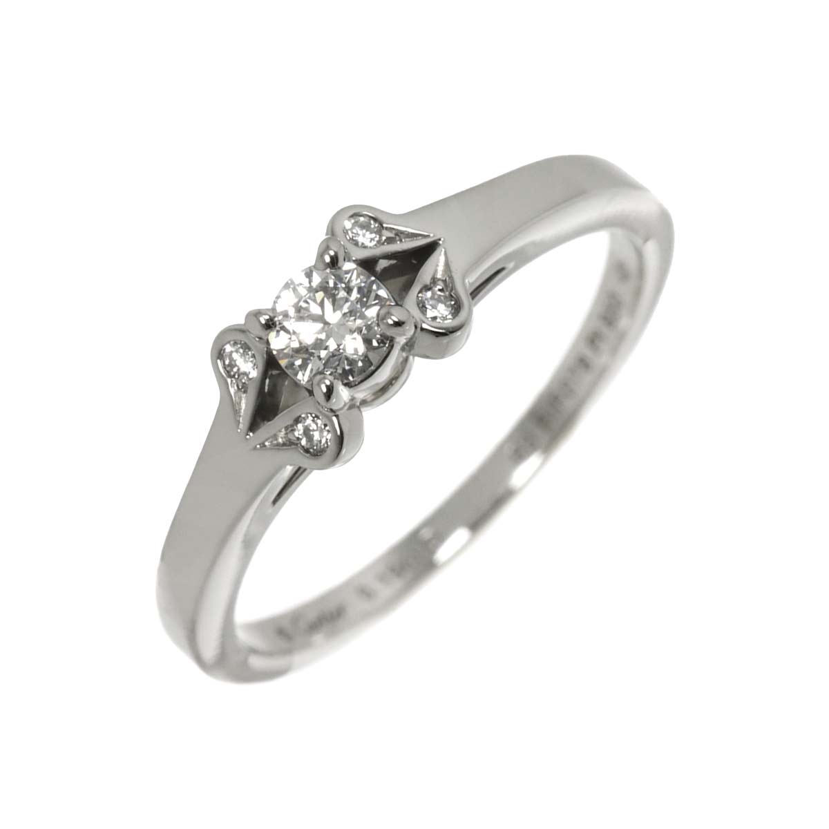 Ballerine Diamond 0.19ct D/VVS1/3EX Ring Pt Size53 6.25-6.5(US)