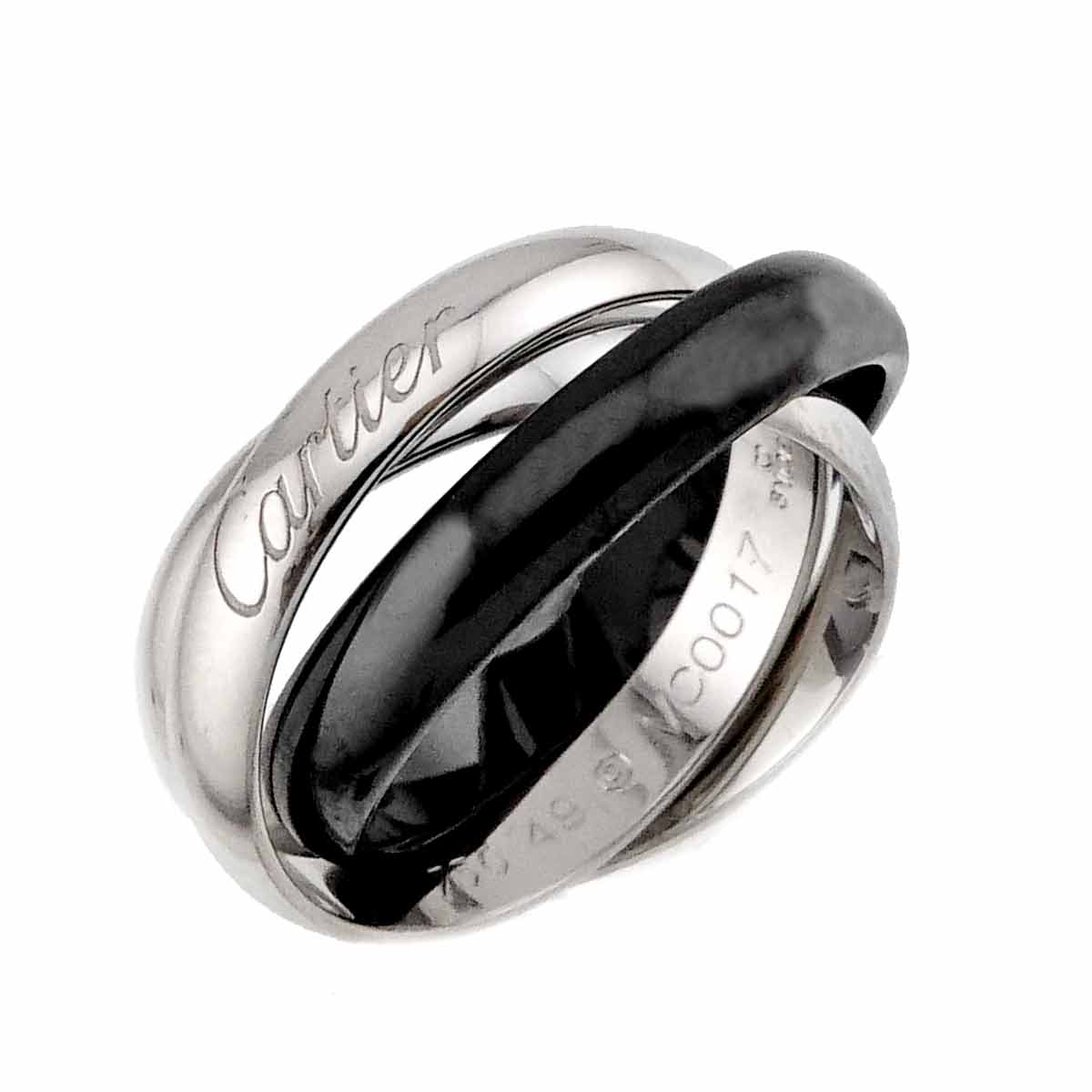 Trinity Ceramic Ring MM K18 White Gold 750 size49 5-5.25(US)