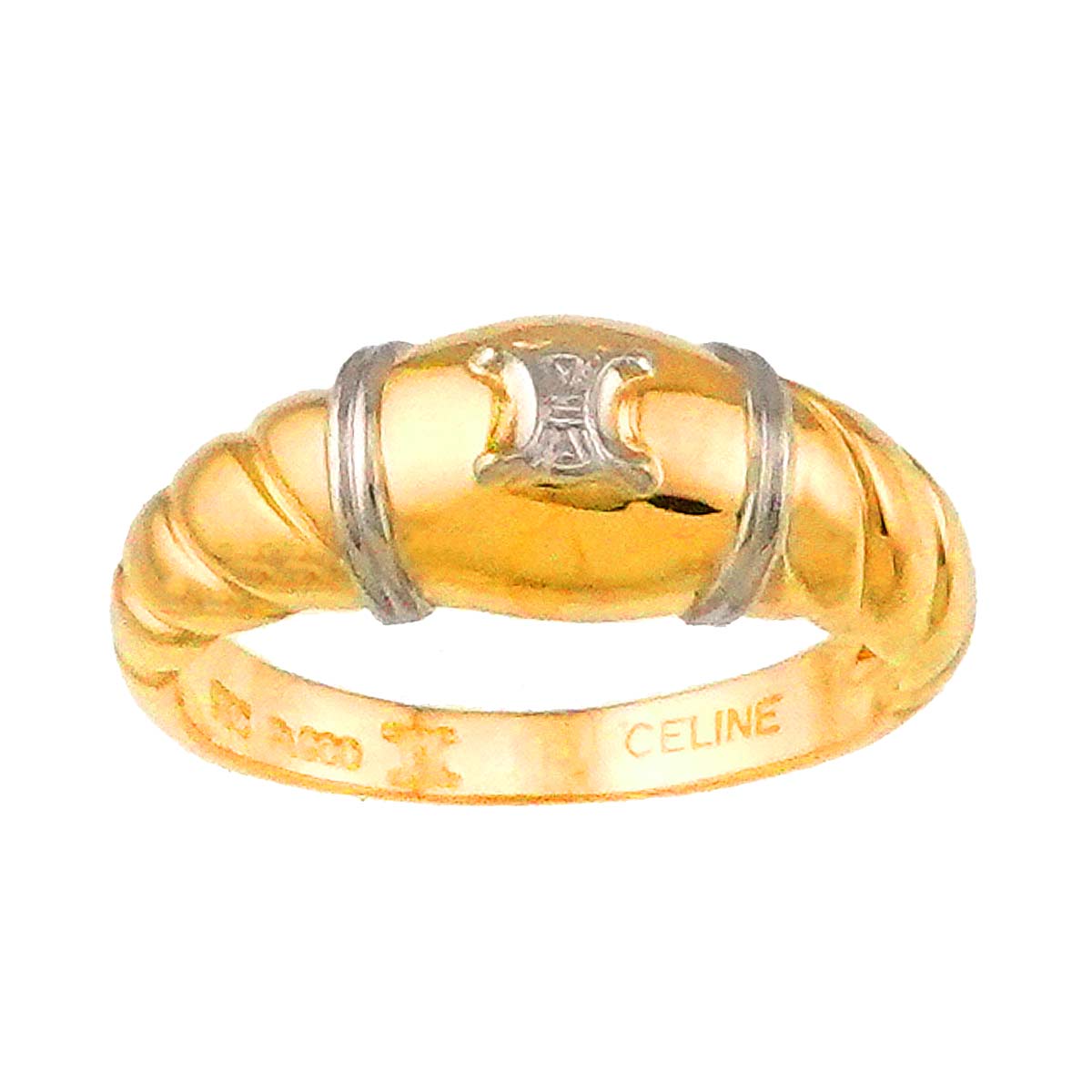 Triomphe Ring Pt 18K YG 750 size5.25(US)