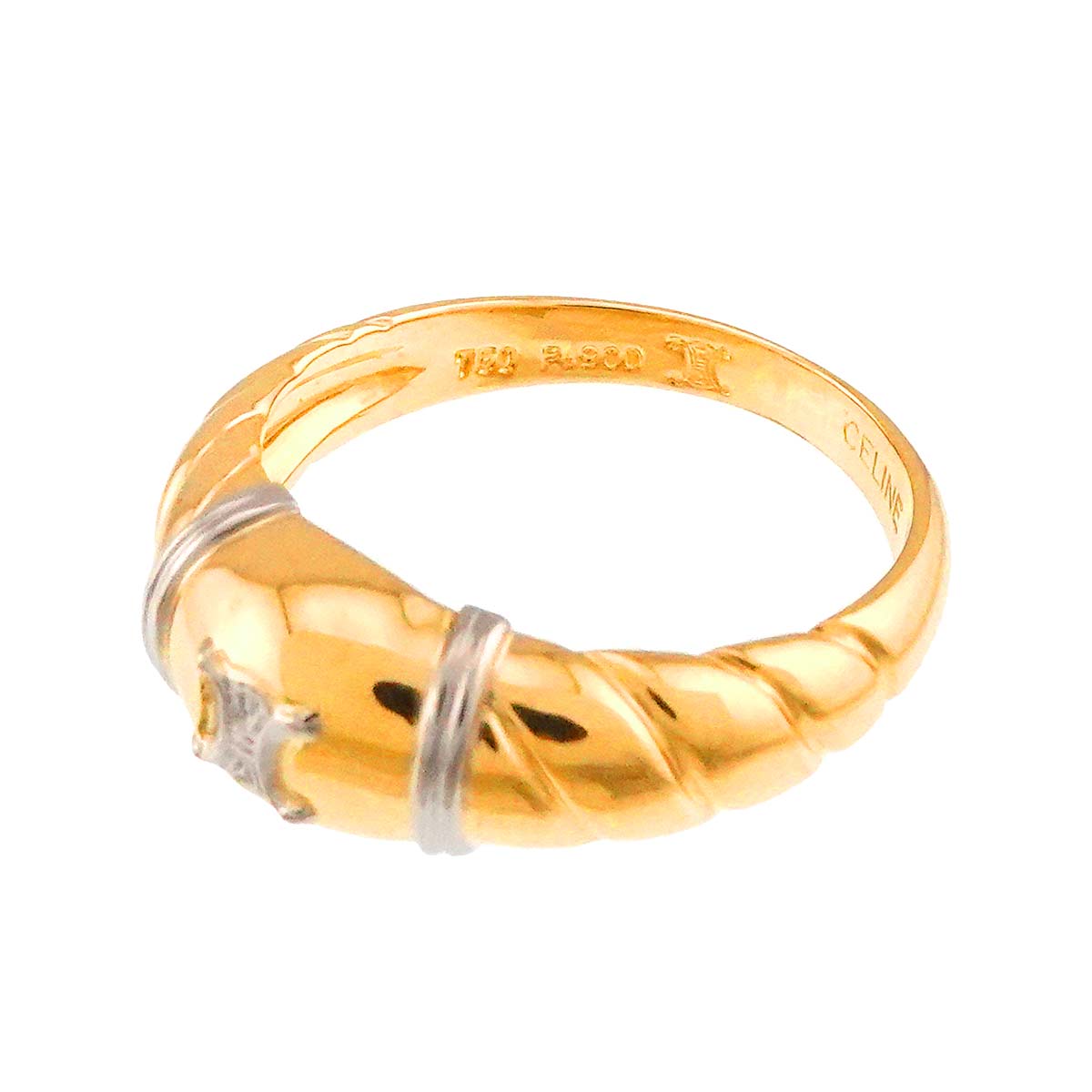 Triomphe Ring Pt 18K YG 750 size5.25(US)