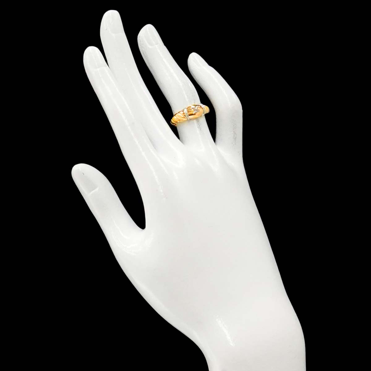 Triomphe Ring Pt 18K YG 750 size5.25(US)