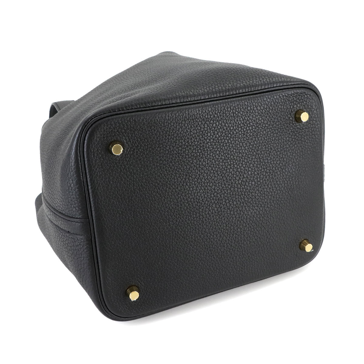 Picotin Lock MM Hand Bag Taurillon Clemence Black Purse