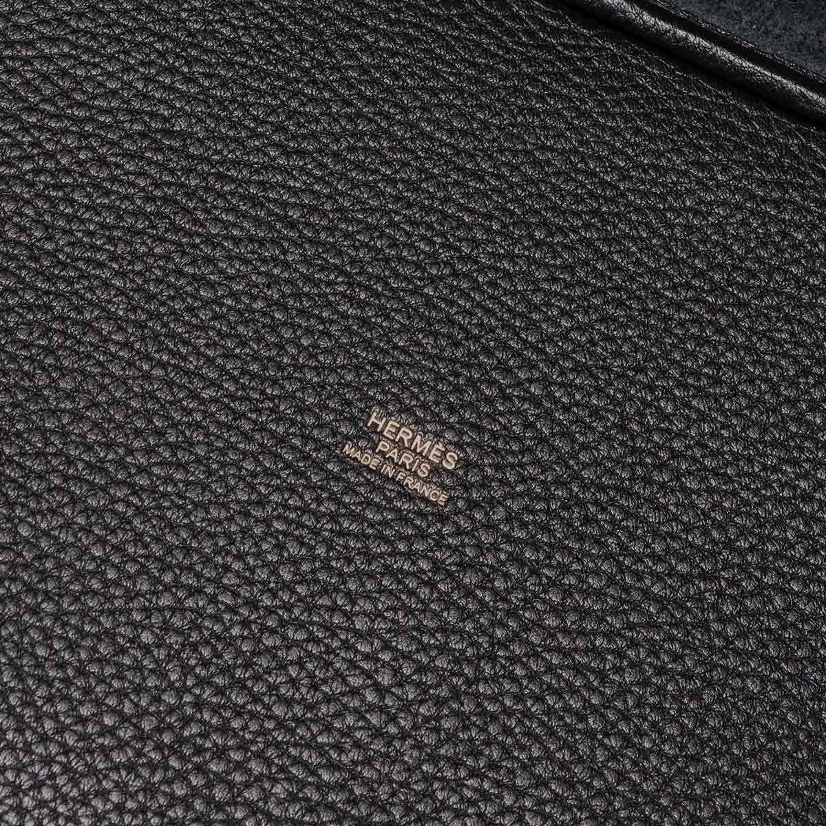 Picotin Lock MM Hand Bag Taurillon Clemence Black Purse