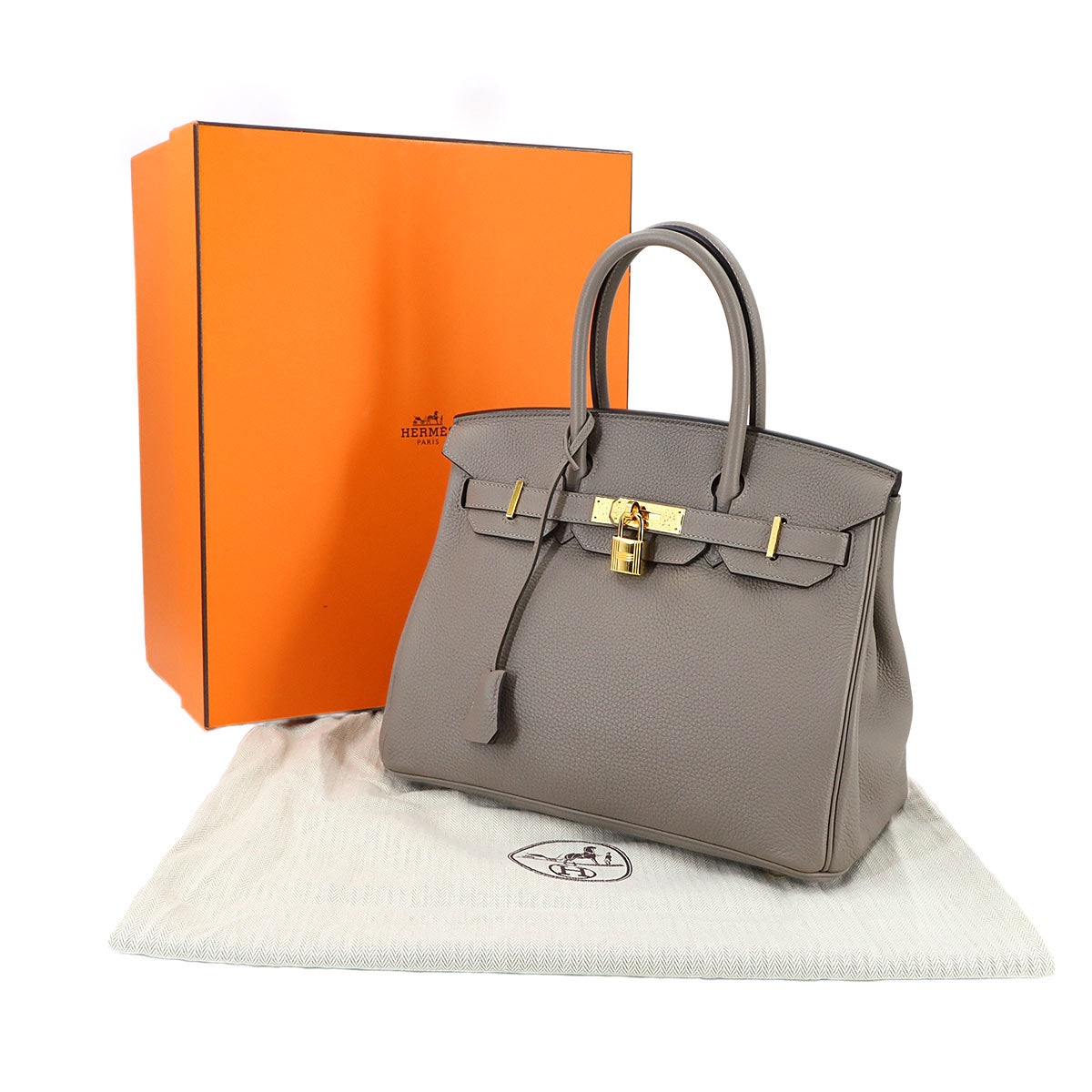 Birkin 30 Veat Tog Gris asphalt Hand Bag Purse