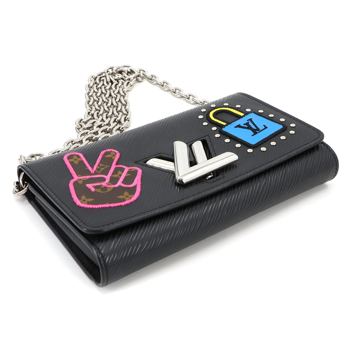 LV Stories Epi Twist Chain Wallet Leather Black M63320