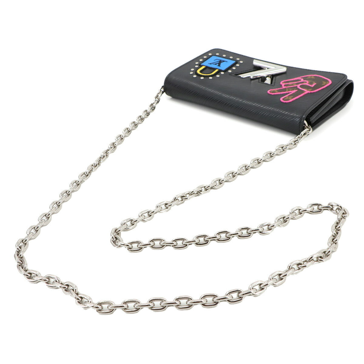 LV Stories Epi Twist Chain Wallet Leather Black M63320