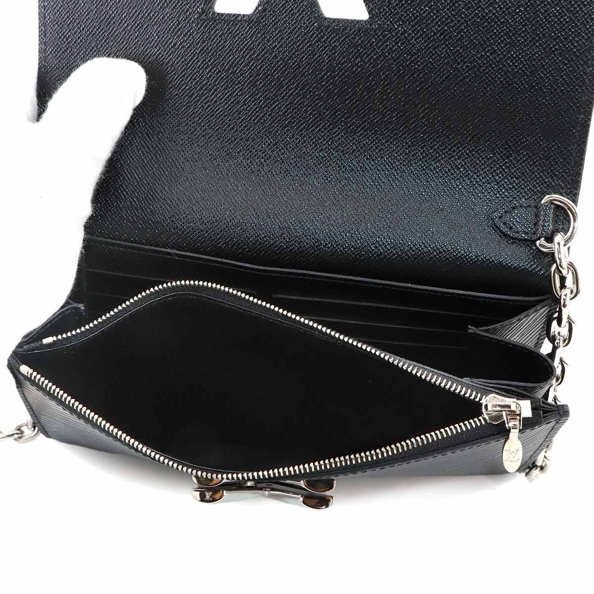 LV Stories Epi Twist Chain Wallet Leather Black M63320