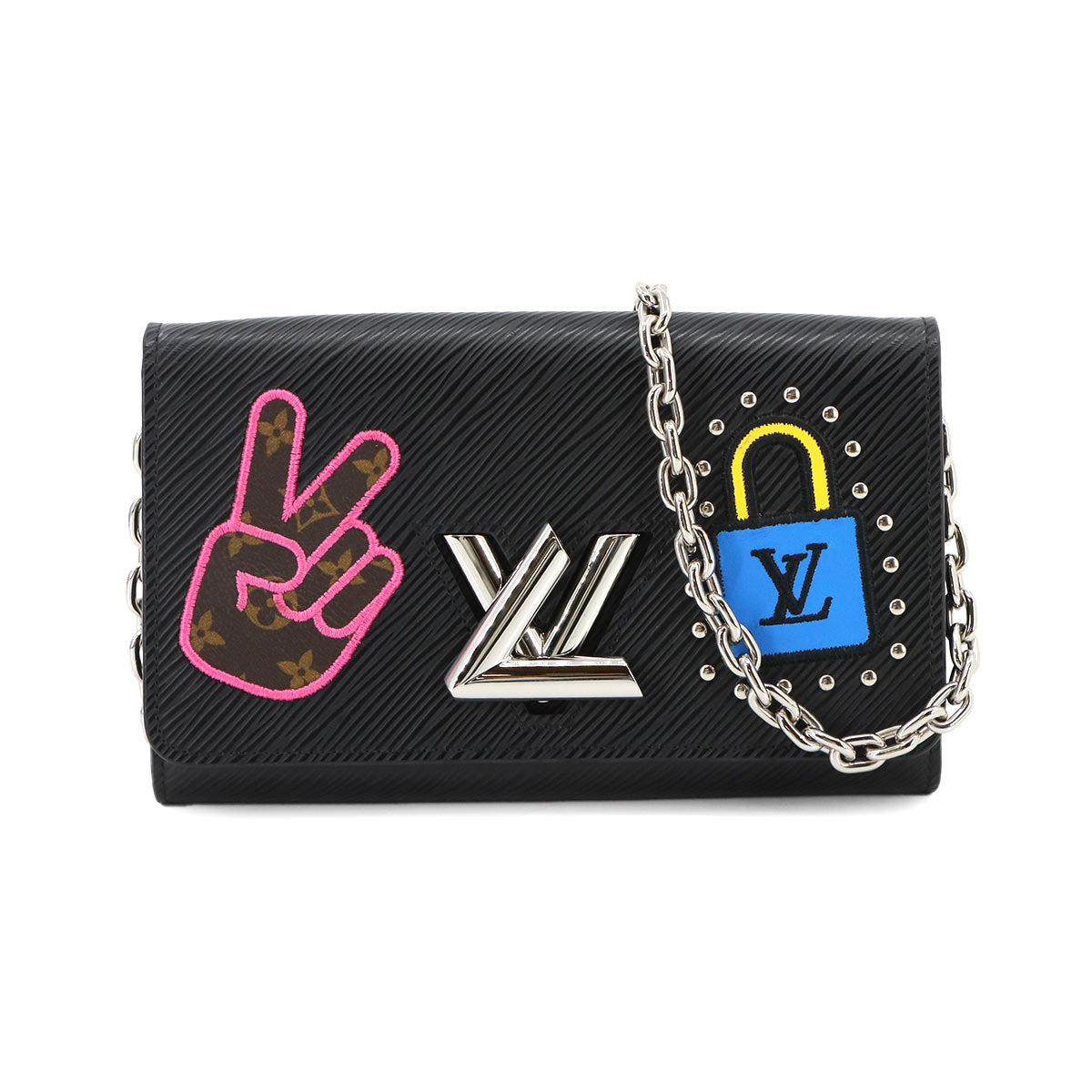 LV Stories Epi Twist Chain Wallet Leather Black M63320