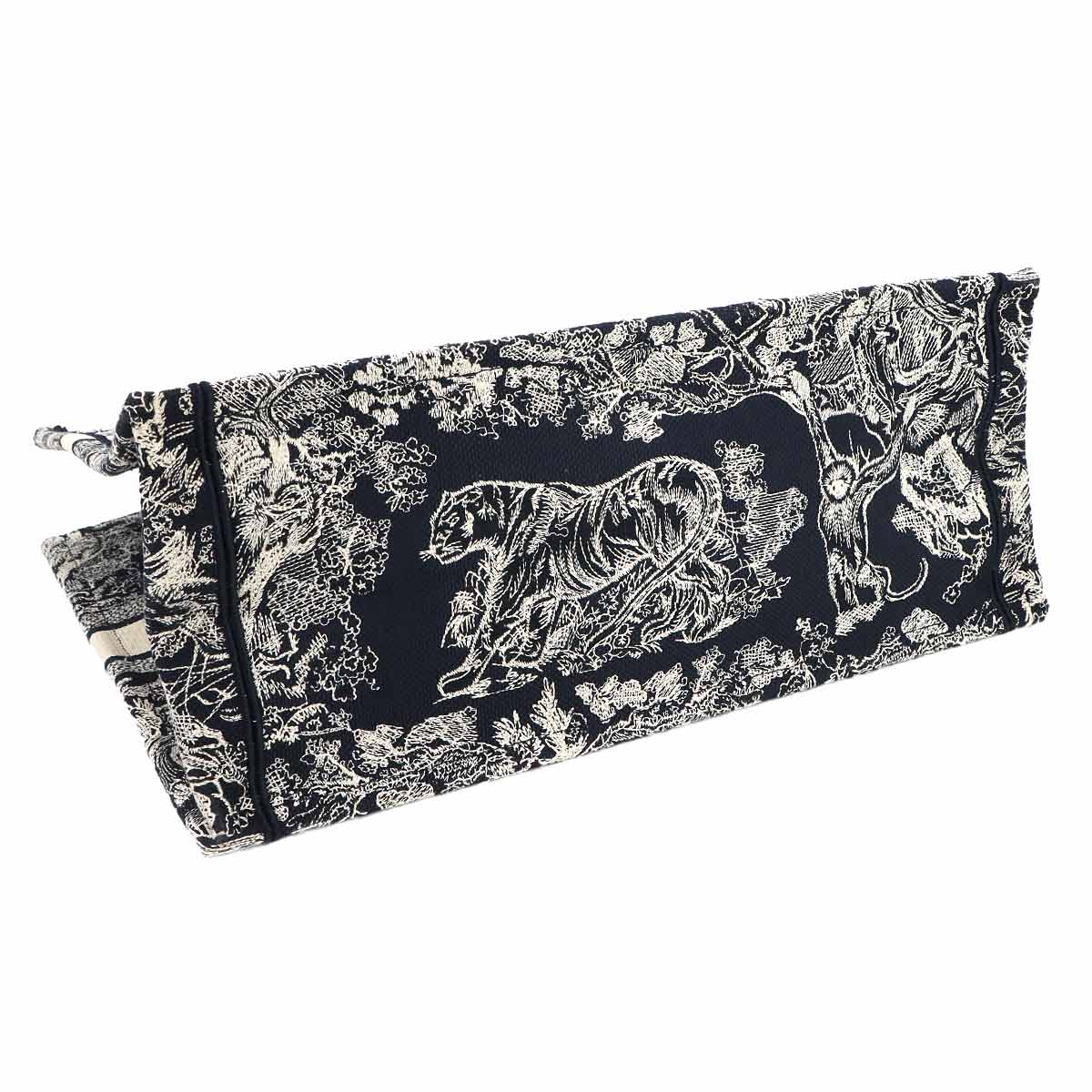 Reverse Toile De Jouy Book Tote Large Bag Canvas Navy