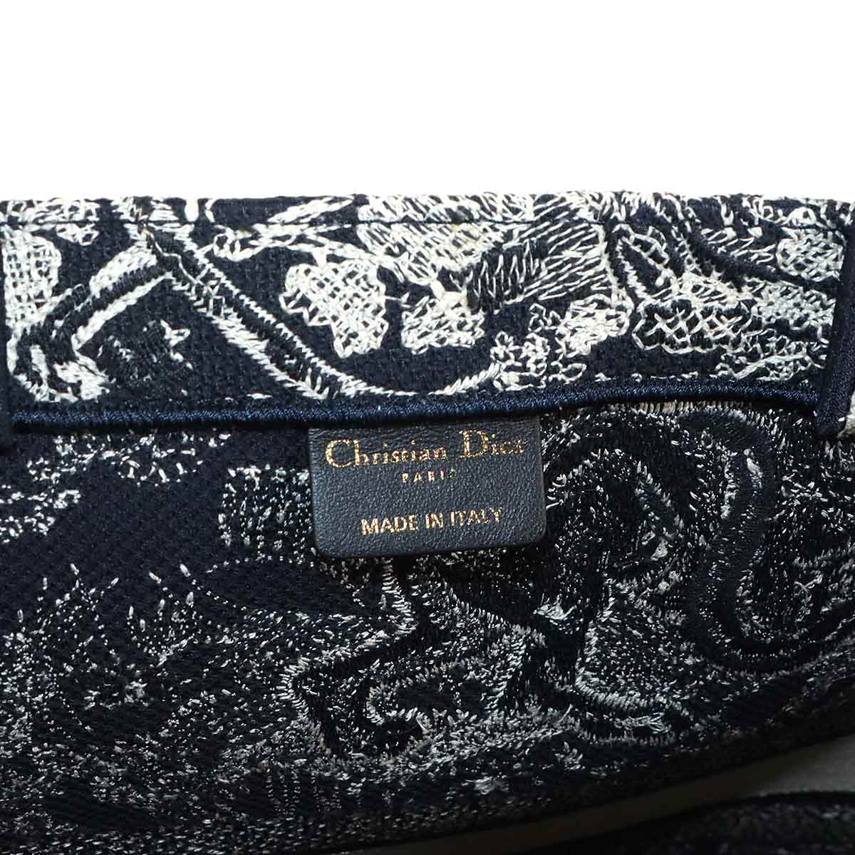 Reverse Toile De Jouy Book Tote Large Bag Canvas Navy