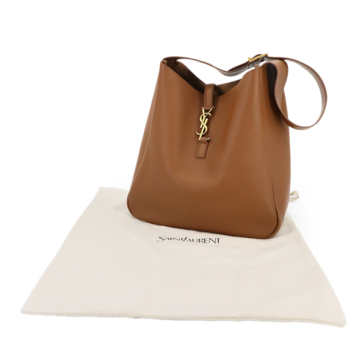 Le 5 A 7 Large Shoulder Bag Leather Brown 753837