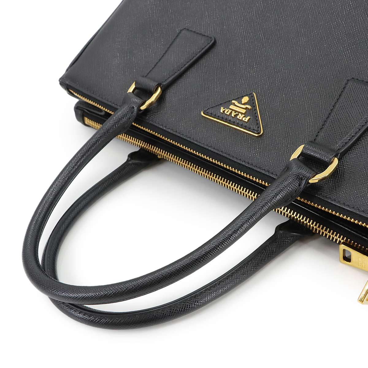 Galleria 2way Tote Shoulder Bag Saffiano Leather Black 1BA274