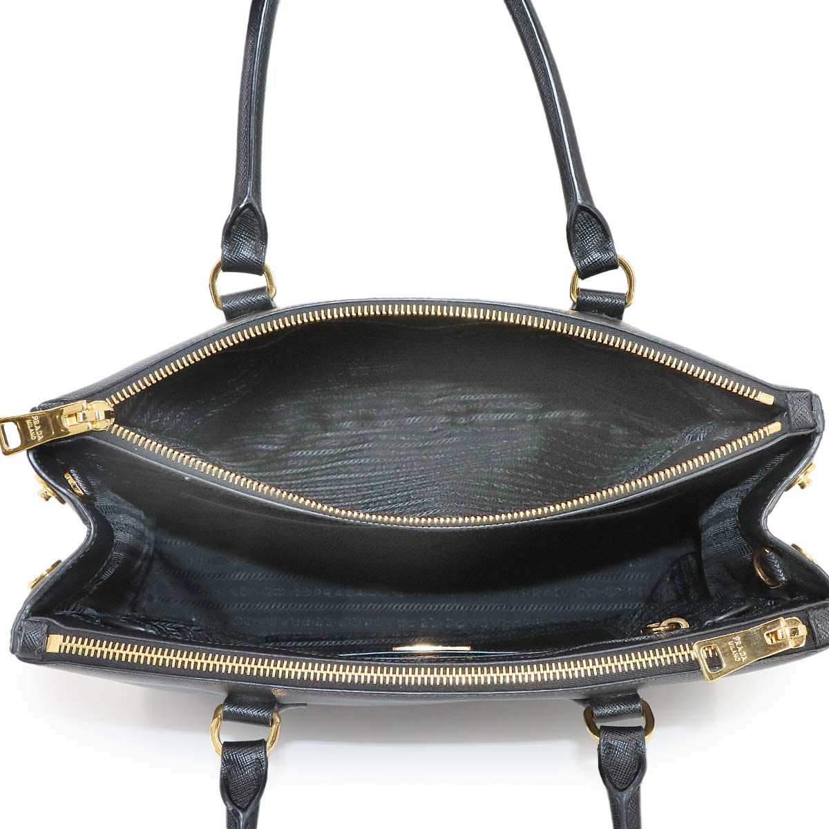Galleria 2way Tote Shoulder Bag Saffiano Leather Black 1BA274