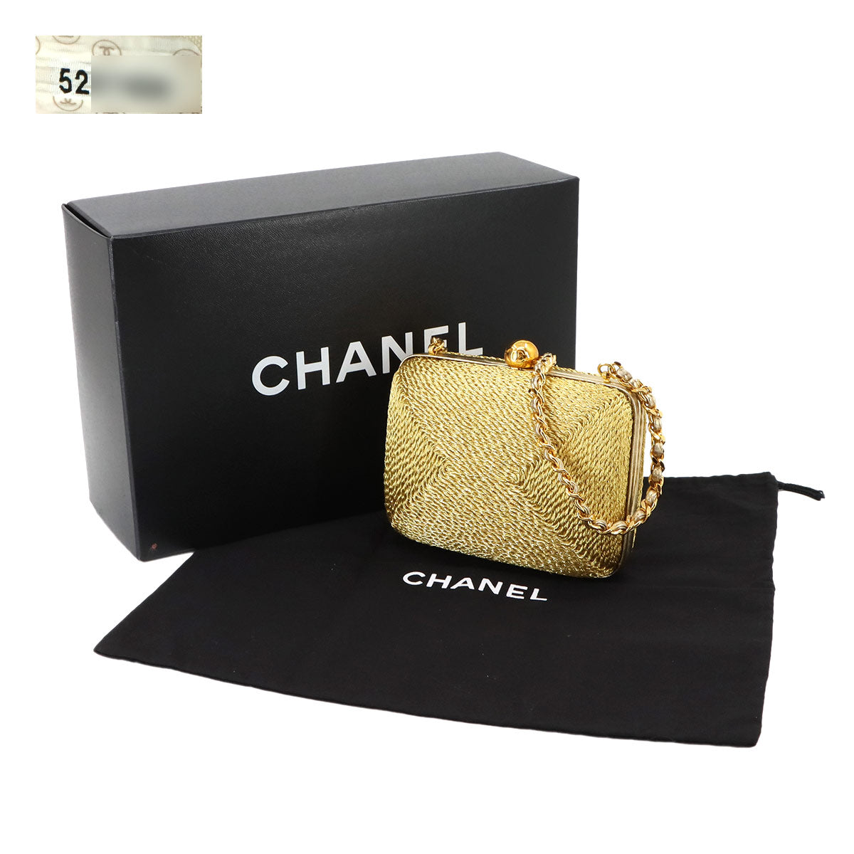 Chain Shoulder Bag Canvs Leather Gold Purse